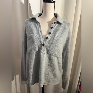 Fleece half button up sweater